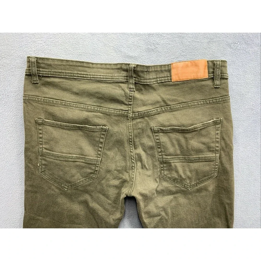 Arketype Denim Jeans Men's Destroyed Hip Hop Street Green Size 38X34